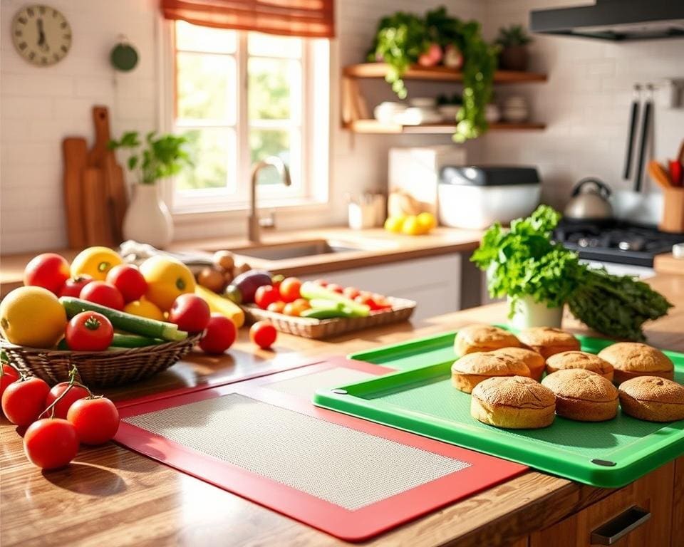 Herbruikbare siliconen bakmatten voor vetvrij koken