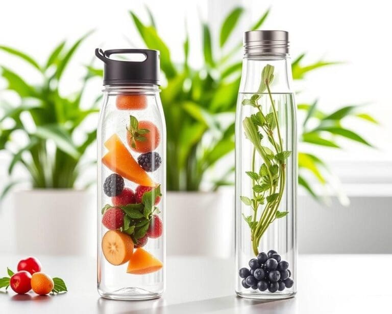 Herbruikbare waterflessen met ingebouwde infuser