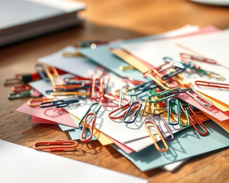 papierklemmen en paperclips