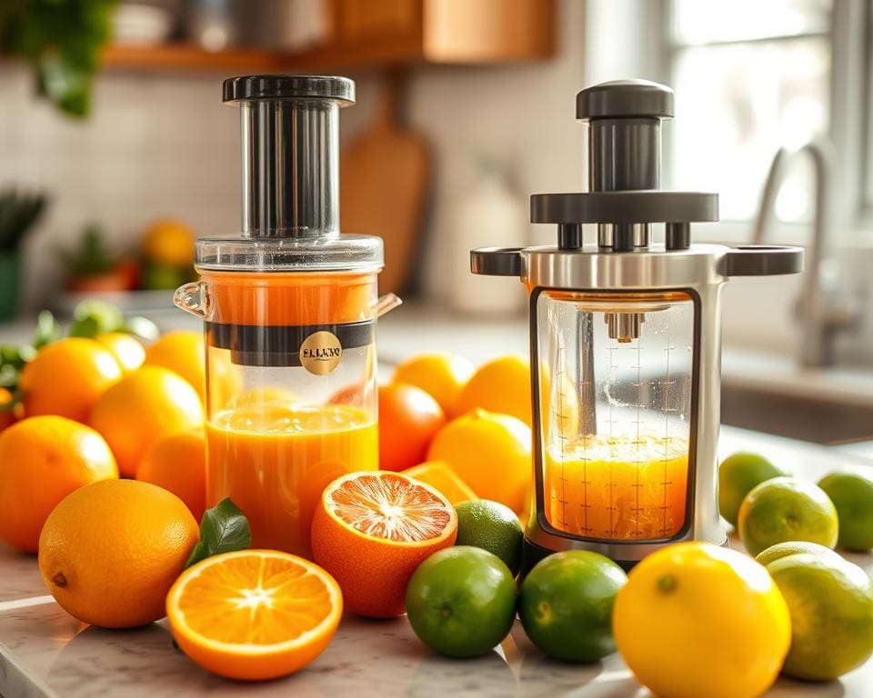 Elektrische citruspers en handmatige citruspers