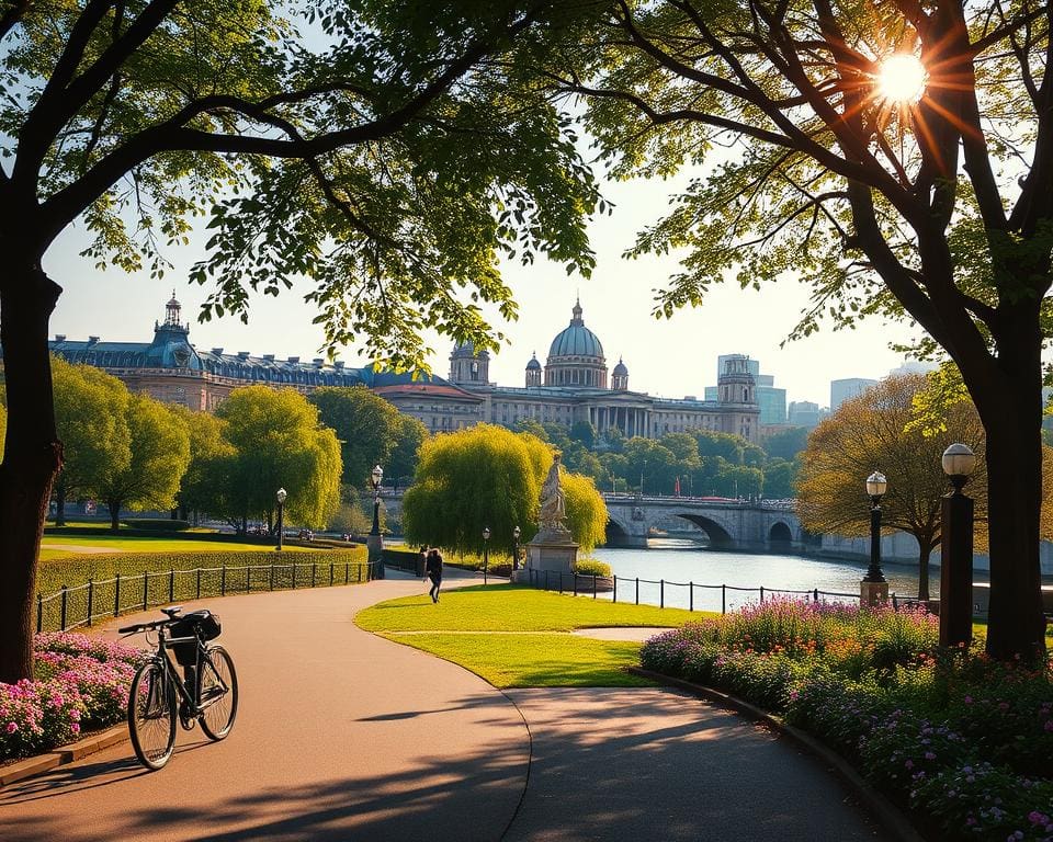 Stadsfietstocht langs parken, wateren en historische locaties