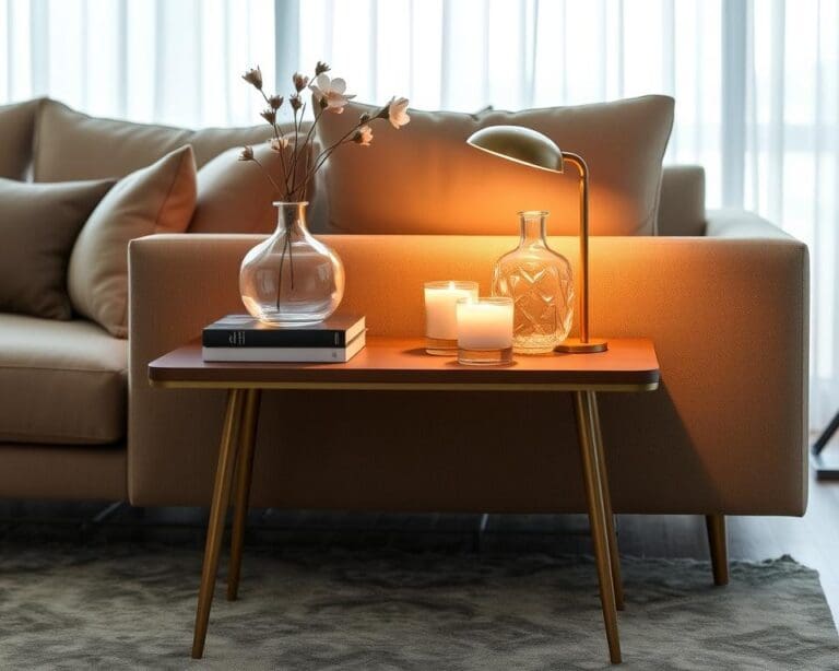 Sidetable achter de bank: functioneel en stijlvol