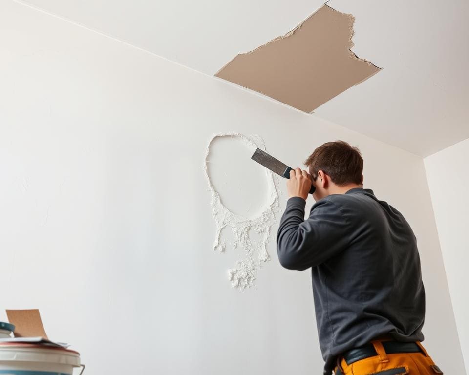 Gaten dichten in muren en plafonds