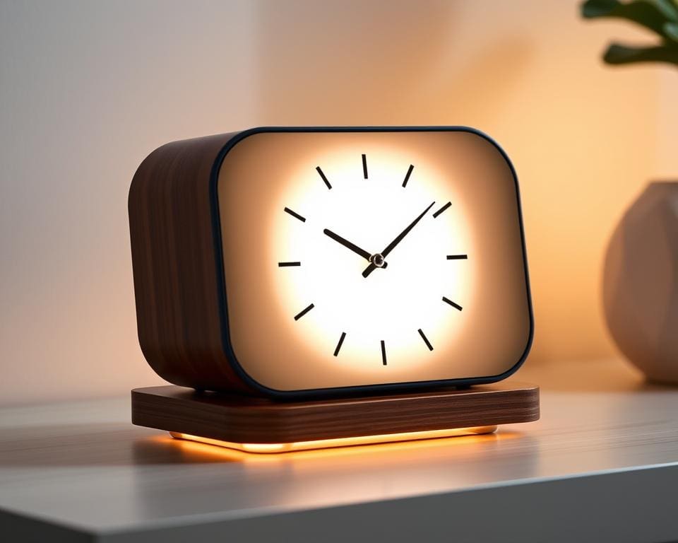 Wat doet een slimme wekker met licht en geluid?