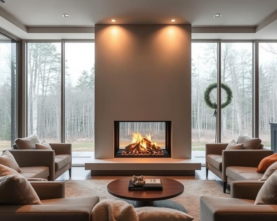 Een moderne open haard als eyecatcher in huis