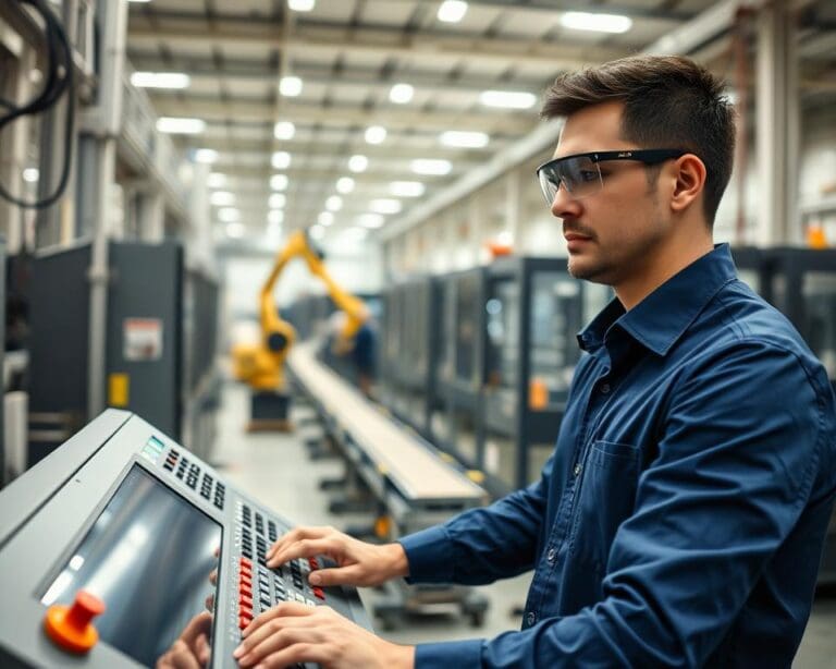 Hoe werkt een productiemedewerker met technische machines?