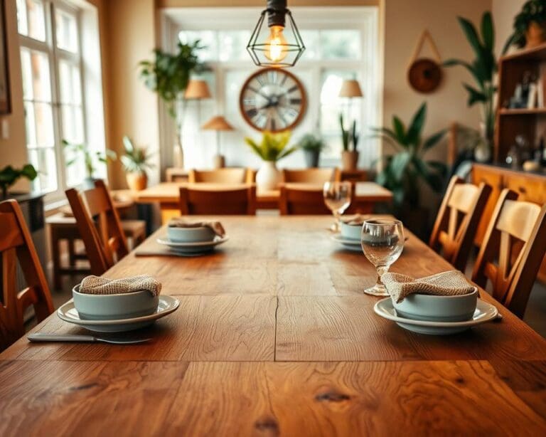 Waarom werkt een houten eettafel zo warm?