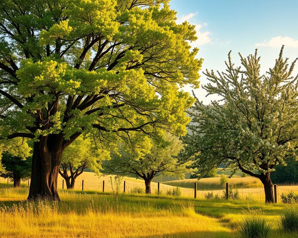 bomen landelijke tuin